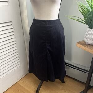 Vintage LACOSTE Skirt 36 US 4 Black Canvas A-Line Casual Modest Retro Preppy